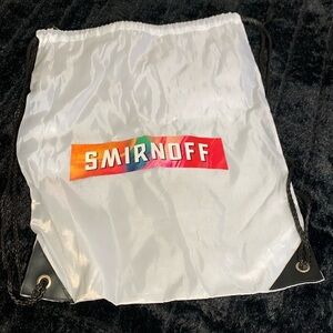 White Smirnoff Vodka Drawstring Cinch Backpack